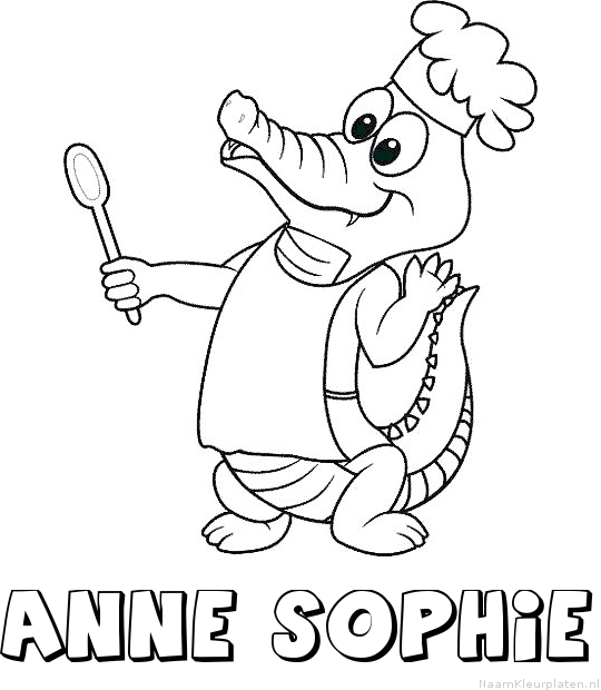 Anne sophie krokodil kleurplaat